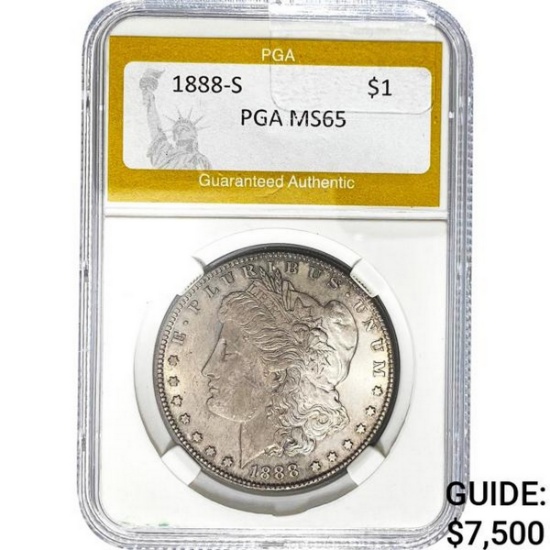 1888-S Morgan Silver Dollar PGA MS65