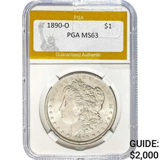 1890-O Morgan Silver Dollar PGA MS63