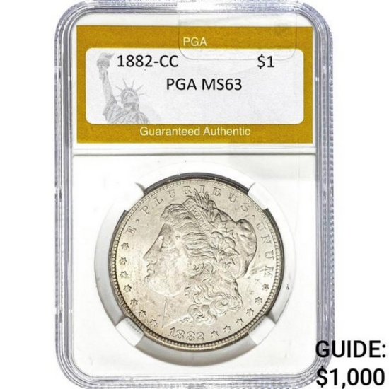 1882-CC Morgan Silver Dollar PGA MS63