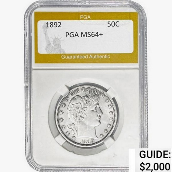 1892 Barber Half Dollar PGA MS64+
