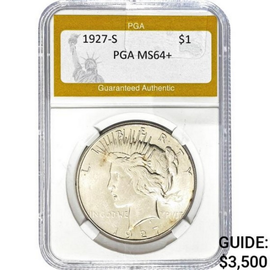 1927-S Silver Peace Dollar PGA MS64+
