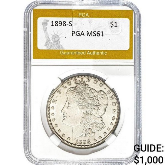 1898-S Morgan Silver Dollar PGA MS61