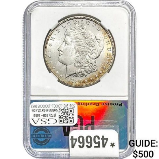 1885 Morgan Silver Dollar PGA MS64 Toned