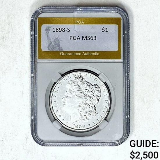 1898-S Morgan Silver Dollar PGA MS63