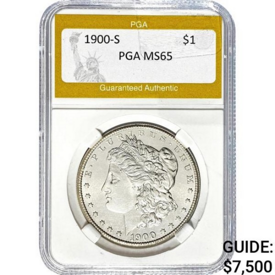 1900-S Morgan Silver Dollar PGA MS65