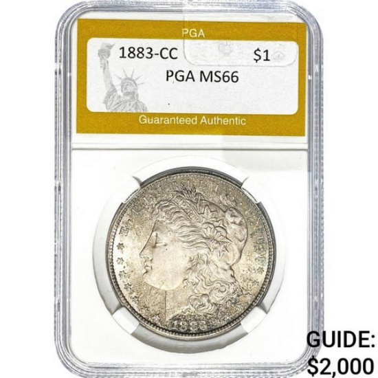 1883-CC Morgan Silver Dollar PGA MS66