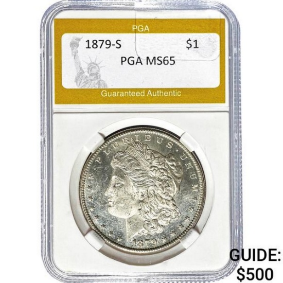 1879-S Morgan Silver Dollar PGA MS65