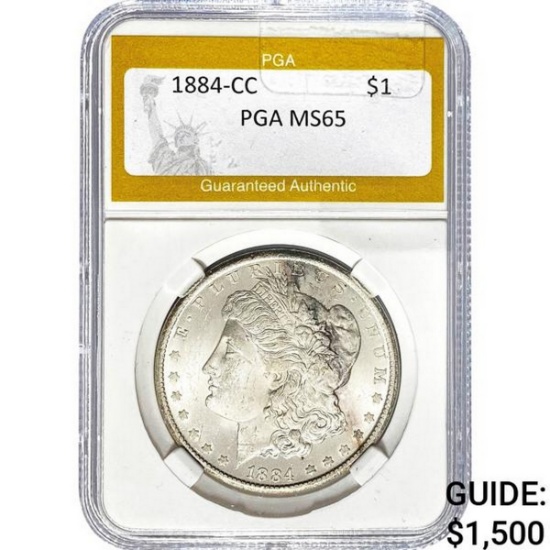 1884-CC Morgan Silver Dollar PGA MS65