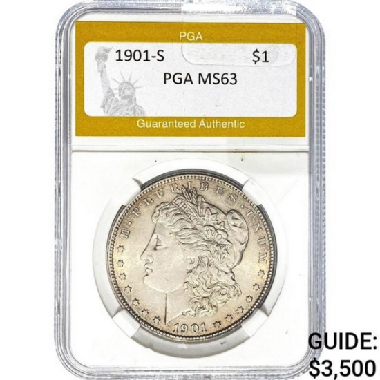 1901-S Morgan Silver Dollar PGA MS63