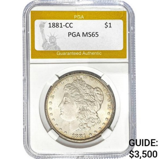 1881-CC Morgan Silver Dollar PGA MS65