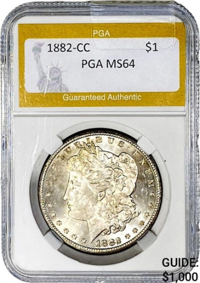1882-CC Morgan Silver Dollar PGA MS64