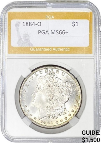 1884-O Morgan Silver Dollar PGA MS66+