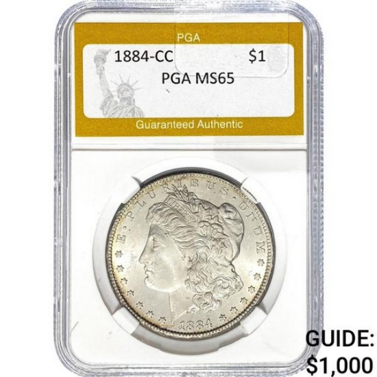 1884-CC Morgan Silver Dollar PGA MS65