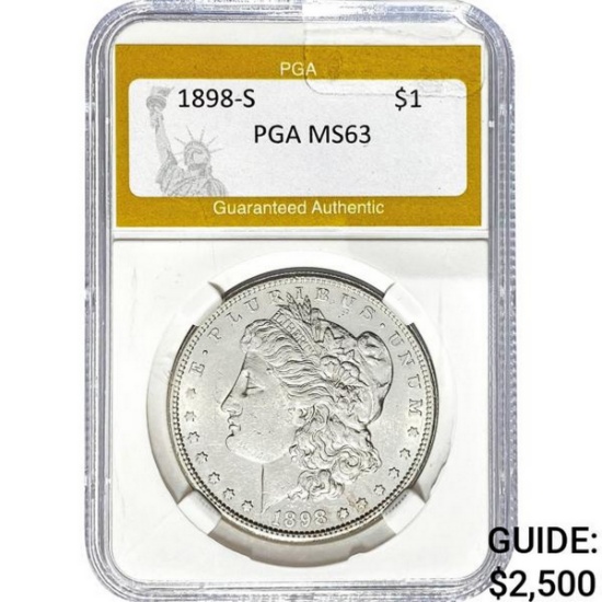 1898-S Morgan Silver Dollar PGA MS63