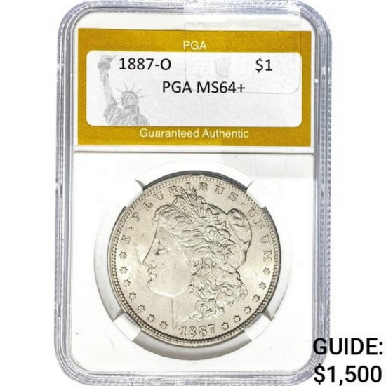 1887-O Morgan Silver Dollar PGA MS64+