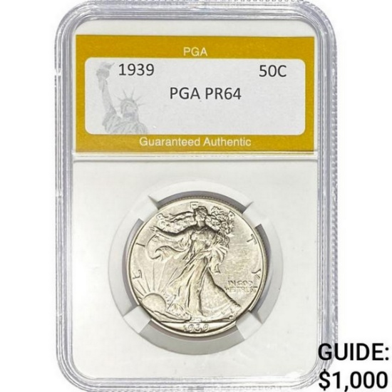 1939 Walking Liberty Half Dollar PGA PR64