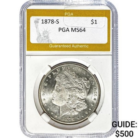 1878-S Morgan Silver Dollar PGA MS64