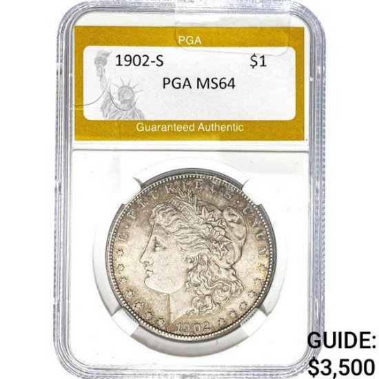 1902-S Morgan Silver Dollar PGA MS64