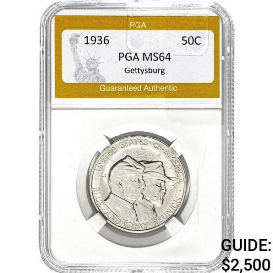 1936 Gettysburg Half Dollar PGA MS64