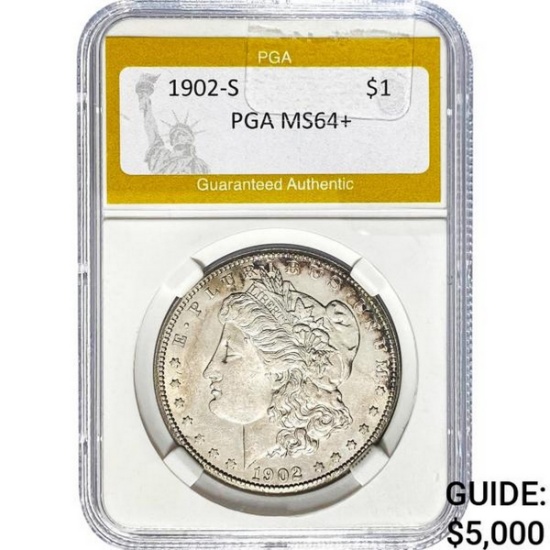 1902-S Morgan Silver Dollar PGA MS64+