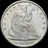 1874 Arrows Seated Liberty Half Dollar CLOSELY UNCIRCULATED