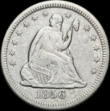 1856-O Silver Seated Liberty Quarter LIGHTLY CIRCULATED