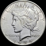 1934-S Silver Peace Dollar CLOSELY UNCIRCULATED