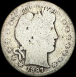 1897 Silver Barber Quarter NICELY CIRCULATED