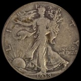 1938-D Walking Liberty Half Dollar LIGHTLY CIRCULATED