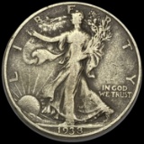 1938-D Walking Liberty Half Dollar LIGHTLY CIRCULATED