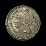 1868 Nickel Three Cent ABOUT UNCIRCULATED