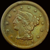 1855 Braided Hair Large Cent CLOSELY UNCIRCULATED