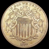 1867 No Rays Shield Nickel CLOSELY UNCIRCULATED
