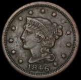 1846 Braided Hair Large Cent NEARLY UNCIRCULATED