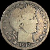 1913-S Silver Barber Half Dollar NICELY CIRCULATED