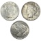 1925-1926 Better Date Silver Peace Dollar [3 Coins]
