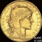1909 France Rooster Gold 20 Franc .1867oz UNCIRCULATED