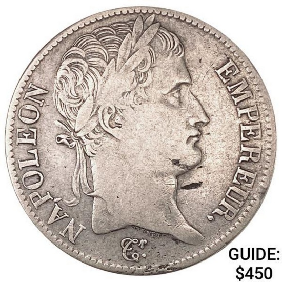 1808B France Silver 5 Francs NEARLY UNCIRCULATED