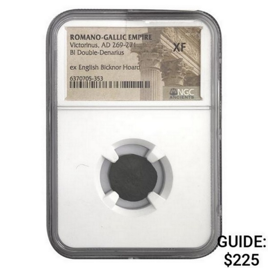 Romano Gallic Victorius, AD 269-271 BI DBL Denarius NGC XF
