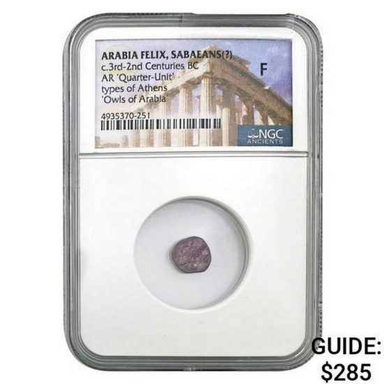 Arabia Felix 3rd-2nd Century BC Silver Eighth-Unit NGC F