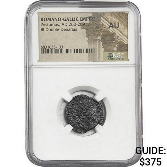 Romano-Gallic Postumus, AD 260-269 BI Dbl-Denarius NGC AU