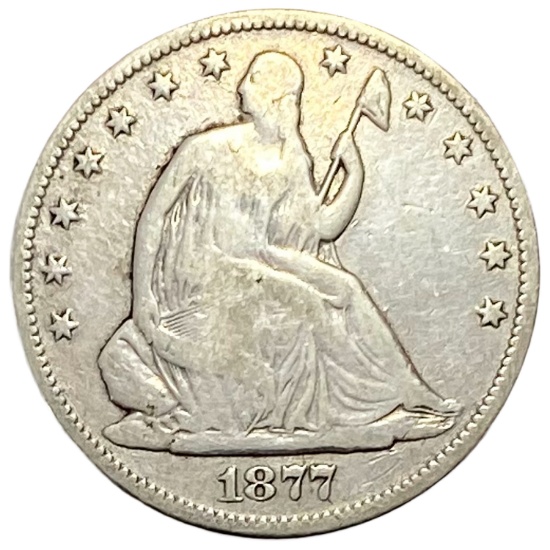 1877-CC Seated Liberty Half Dollar Avg Circ