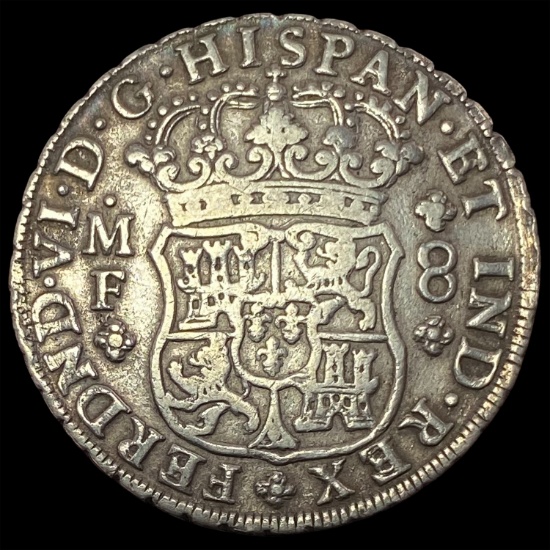 1750Mo MM Mexico Silver 8 Reales NEARLY UNCIRCULATED