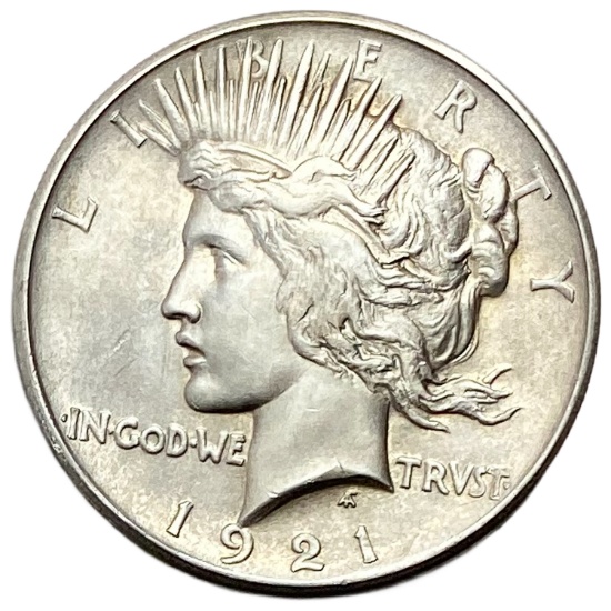 1921 Silver Peace Dollar AU+