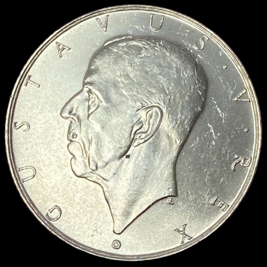 1938 Sweden Silver 2 Kronor UNCIRCULATED