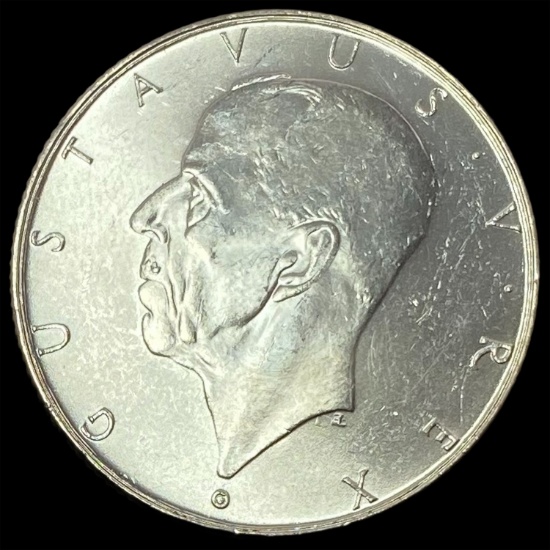 1938 Sweden Silver 2 Kronor UNCIRCULATED