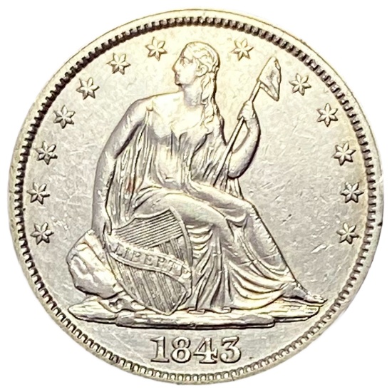 1843 Seated Liberty Half Dollar AU