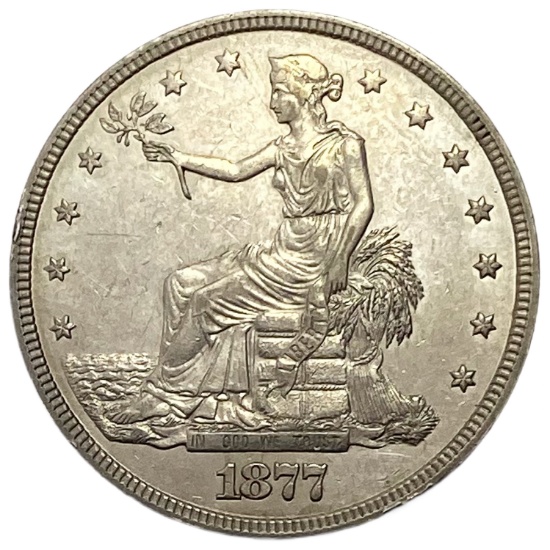 1877 Silver Trade Dollar AU