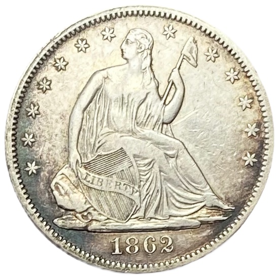 1862 Seated Liberty Half Dollar VF
