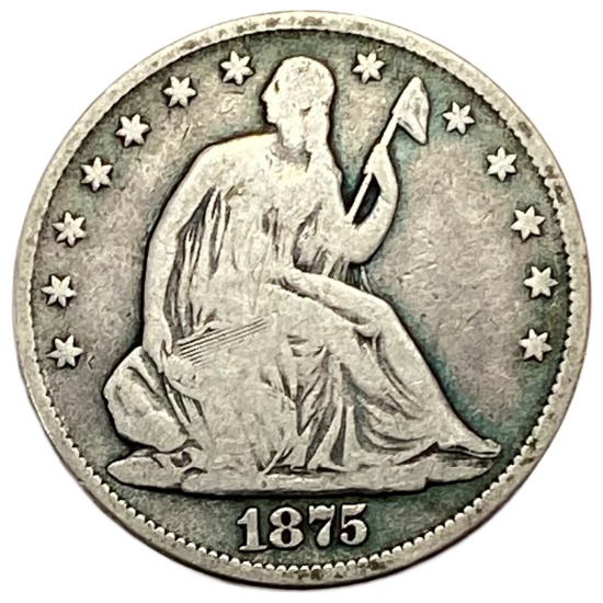 1875-CC Seated Liberty Half Dollar Avg Circ